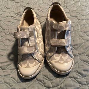 Coach sneakers, gray and white with silver detail women’s size 8